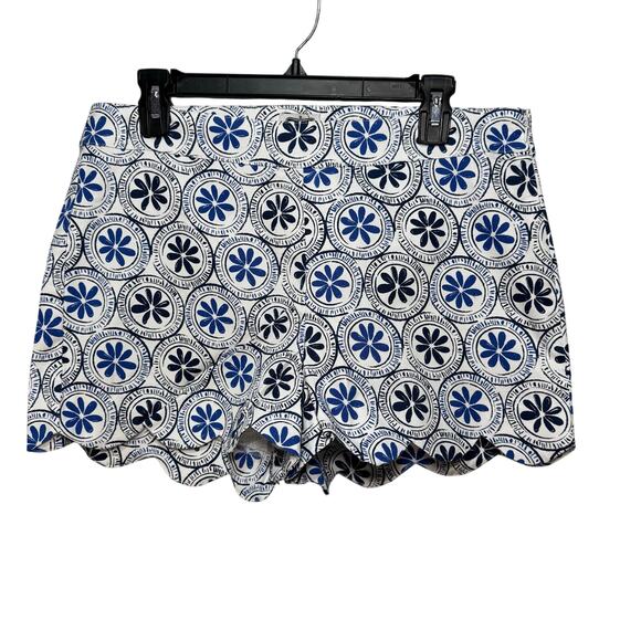 Mudpie Serena Scallop Shorts with zipper side. Blue. Size M. - Picture 1 of 7